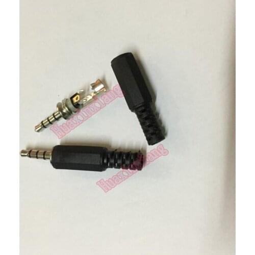 20PCS/Lot 3.5mm Audio Jack/Plug connector male Black Plastic Housing 4 pole