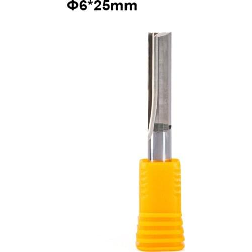 3pcs 6mm Shank 2 Flute Straight Slot Carbide Milling Cutter 25mm for Wood MDF Plastic CNC Router Milling Engraving