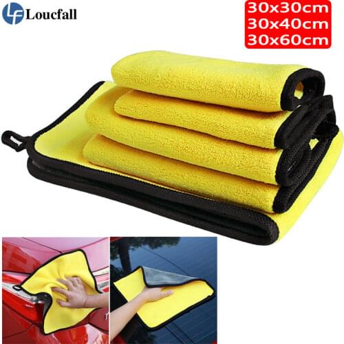 30cm Thickened Microfiber car wash towel Car Cleaning Drying Cloth Hemming Car Cloth Detailing Car Wash Towel 30/40/60cm