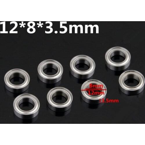 8 Pieces RC Car Part 12*8*3.5mm Ball Bearing For 1/18 Scale Models Revel 24540 Scorch Hobbico Dromida BX/MT/SC4.18 Monster Truck