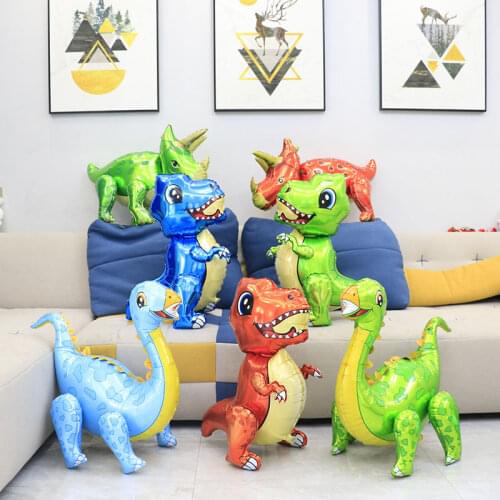 1pc Large 4D Walking Dinosaur Foil Balloons Boys Animal Balloons Children Birthday Party Decorations KIids Toys Helium Globos