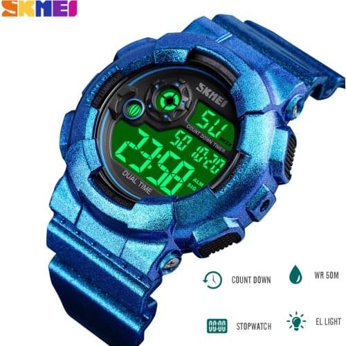 SKMEI Men Watches LED Digital Waterproof Military Countdown Sport Clock Outdoor Electronic 2 Time Male Wristwatch reloj hombre