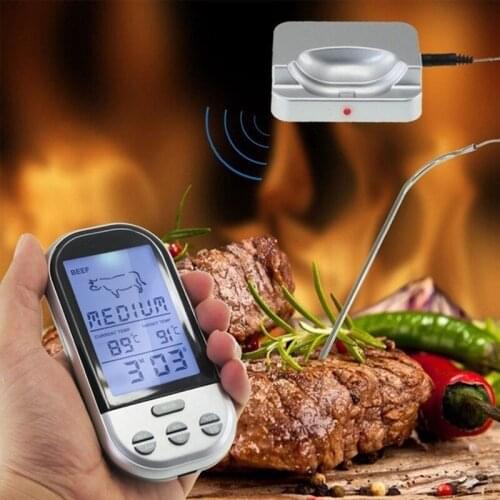 New Portable Digital Wireless Oven Thermometer Meat Barbecue Grill Food Probe Kitchen Thermometer Cooking Tool with Timer Alarm
