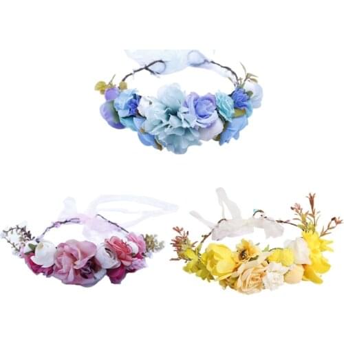 Simulation Flower Crown Wreath Headband Bridal Wedding Party Floral Hair Garland