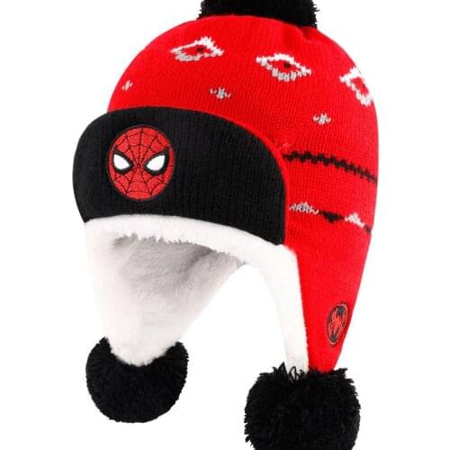 Disney cartoon childrens hat winter boy knitted hat baby cute ear cap plus velvet thick warm windproof woolen cap