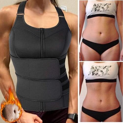 Women Waist Trainer Neoprene Body Shaper Sauna Vest Slimming Sheath Sweat Suit Fitness Workout Corset Top Shapewear Trimmer Belt