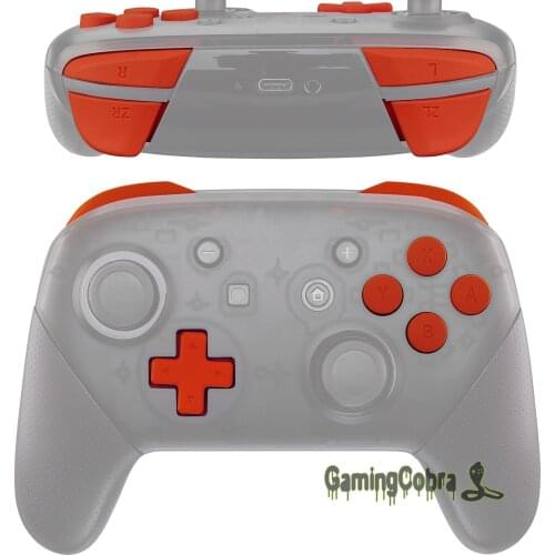 EXtremeRate Orange Repair ABXY D-pad ZR ZL L R Keys Replacement Full Set Buttons with Tools for Nintendo Switch Pro Controller