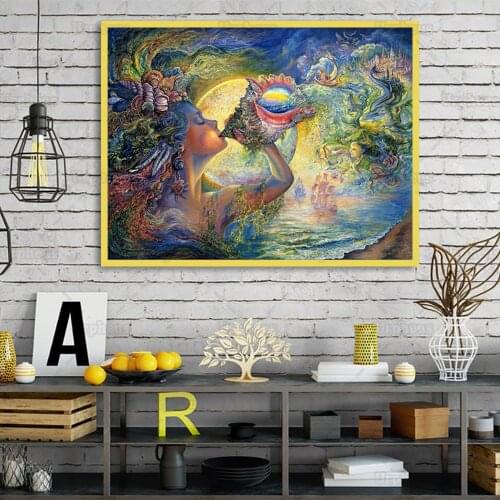 Conch Girl Full Drill Square Diamond Painting Fantasy Scenes 5D Resin Mosaic Embroidery Cross Stitch Kit Home Decoration