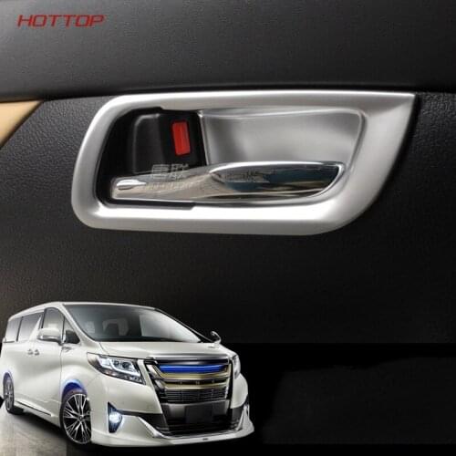 ABS Matte Front Door Inner Handle Bowl Cover Trims Frame Decoration 2Pcs Fit For Toyota Alphard Vellfire 2016 2017 2018 19 2020
