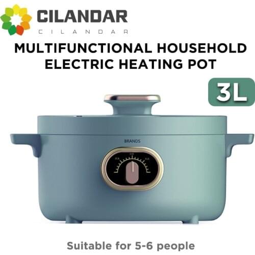 CILANDAR The new travel school home multi-function electric cooker 3L fried steak hot pot seafood fried rice porridge soup 1000W