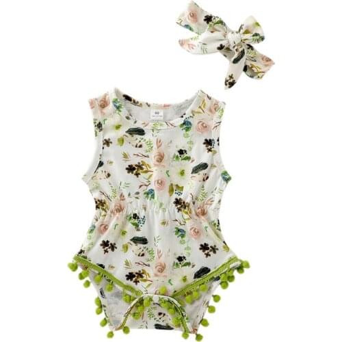 Fashion Floral Sleeveless Newborn Girl Bodysuit Infant Body Girl Bodysuits011