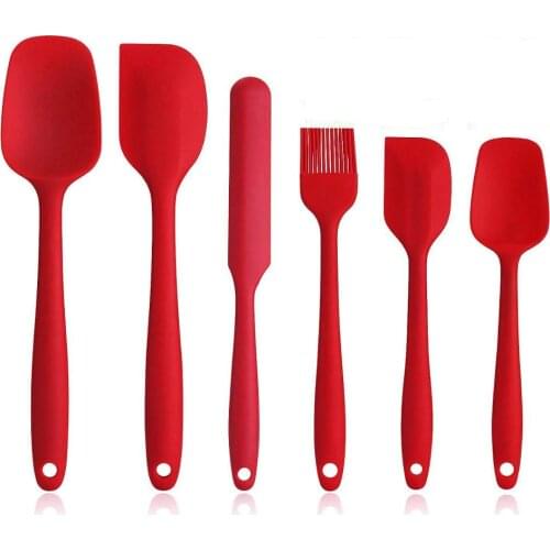 6 Piece Non-Stick Heat Resistant Silicone Spatula Set with Stainless Steel Core Spatula Kitchen Utensils Set for Cooking Baking