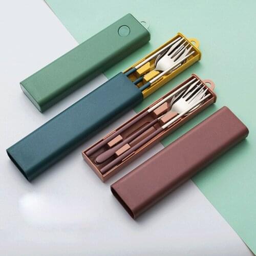 Travel Tableware Western Dinner Set Chopsticks Camping Fork Hiking Spoon Kitchen Dinnerware Stainless Steel Portable Cutlery Set