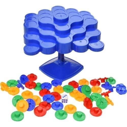 PlasticTopple Balance Board Game Toy Roll The Dice And Place Pieces Balancing Toys Montessori Family Game Board Toys