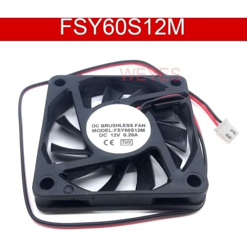 Brand new for FONSONING FSY60S12M DC 12V 0.2A 60x60x10mm 2-wire Server Cooling Fan