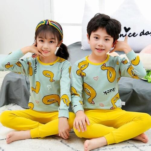 2020 Autumn Winter Kids Pajamas Set Baby Boys Girls Clothes Kids Cartoon Sleepwear Pyjama Kids Pijama Nightwear 4 6 8 10 12Years