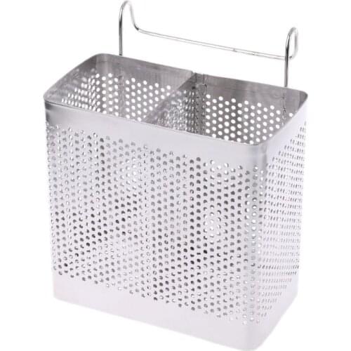 Kitchen Hanging Stainless Steel Chopsticks Spoons Fork Cutlery Holder Organizer Rack Drainer Storage D08D