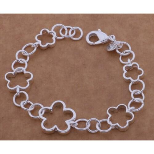 AH100 Hot sterling bracelet, sterling fashion jewelry The size of the plum blossom /akqajbxa aysajpza silver color