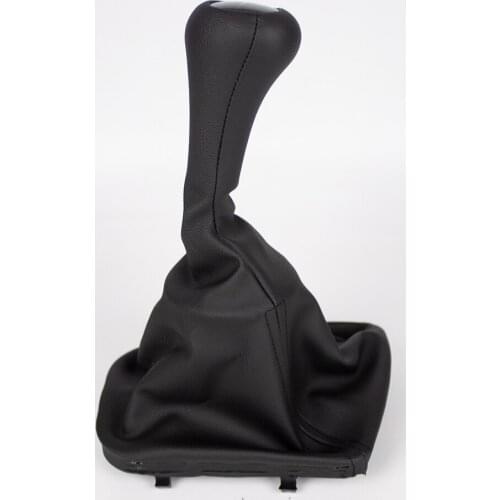 BLACK LEATHER GEAR KNOB + GAITER 5 SPEED FOR BMW E30 NO LIGHT