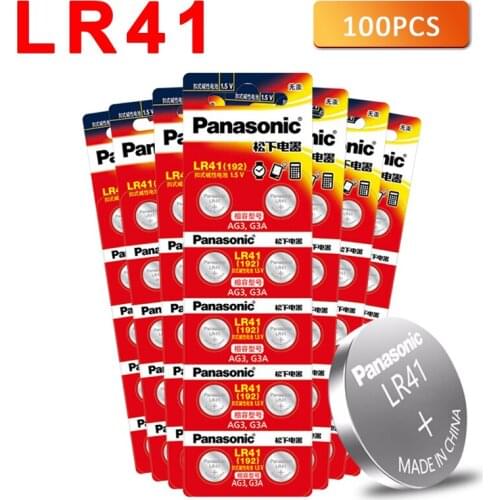 100PCS PANASONIC Original LR41 192 1.5V Alkaline Batteries AG3 192 392A L736 Button Cell Battery 0%Hg for calculator