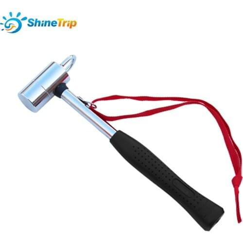 ShineTrip Outdoor Camping Hammer Safety Hammer With Rope Rubber Handle Tent Tarpaulin Nail Hammer Outdoor Multi-function Tool