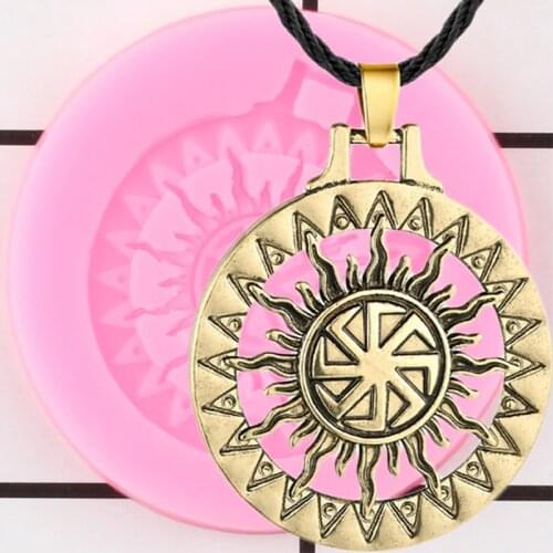 Sun Amulet Pendant Totem Keychain Silicone Mold Epoxy Resin Molds Necklace Charms Making Jewelry Mould Cake Decorating Tools