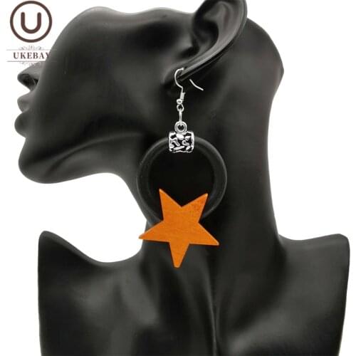 UKEBAY New Star Drop Earrings For Women Statement Earrings Party Ear Accessories Handmade Rubber Jewelry 3 Colors Ethnic Earring