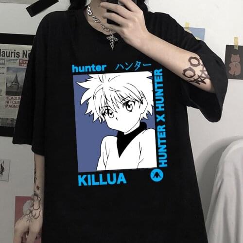 Streetwear Tops Anime Hunter X Hunter Killua Printed T-shirt Short-sleeve Casual T-shirt Harajuku