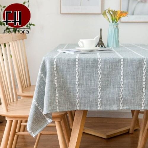 American Country Style Waterproof Table Cloth Square Type Kitchen Table Dining Table Cover Strip Embroidery Home Decoration