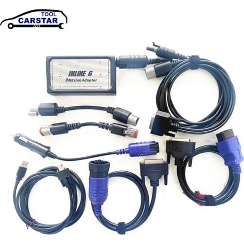 INLINE 6 Data Link Adapter Heavy Duty INLINE6 for Cummins with 8 Cables OBD2 Heavy Duty Diagnostic Tool