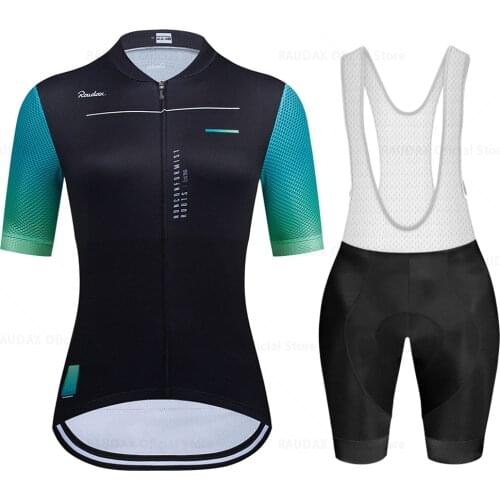 Raudax Womens Clothes Wear Better Rainbow 2021 Team Cycling Jersey Short Sleeve Cycling Clothing Summer Road Bike Sets