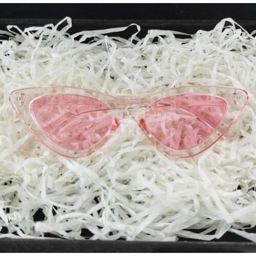 Cute sexy retro cat eye sunglasses women small Black Transparent pink Triangle vintage cheap sun glasses red female uv400
