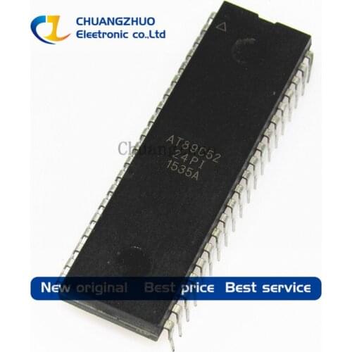 10pcs/lot AT89C52-24PI AT89C52 MCU 8BIT 8KB FLASH DIP-40 best quality