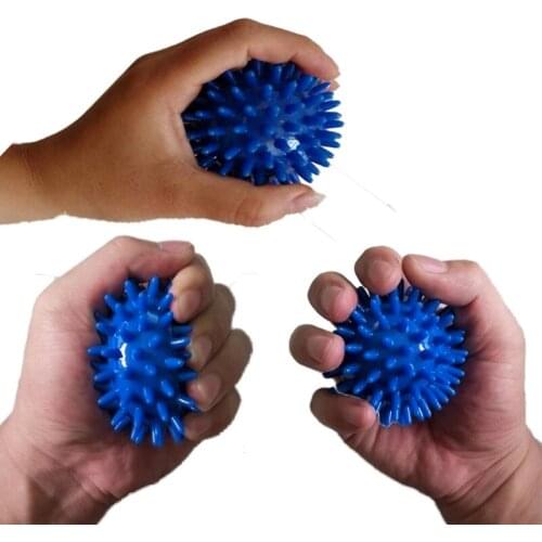 2pcs Blue Color Spiked Balls Rehabilitation Training Hand Muscle Stimulation Feel Recovery Training Balls Elder Finger Massager