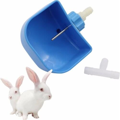 20 Sets Rabbit Breeding Drinking Water Equipment Rabbit Plastic Automatic Water Bowl Drinking Water Accessories Equipment