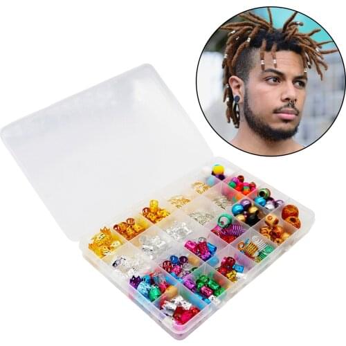 238Pcs Vintage Dreadlocks Beads Hair Braid Rings Clip Braiding Hoops Jewelry Dreadlock Clips