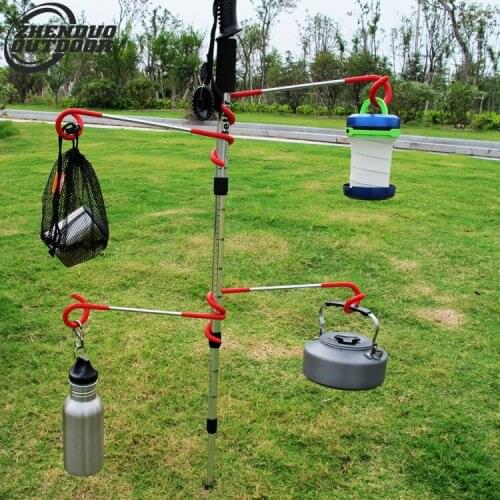 3PCS Outdoor Camping Multi-functional Hook S Spiral Metal Bidirectional Steam Lamp Hook Camping Tent Hook