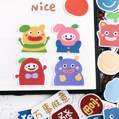 32pcs Cute little monster original hand account cartoon sticker hand account diy album ins translucent decorative small pattern