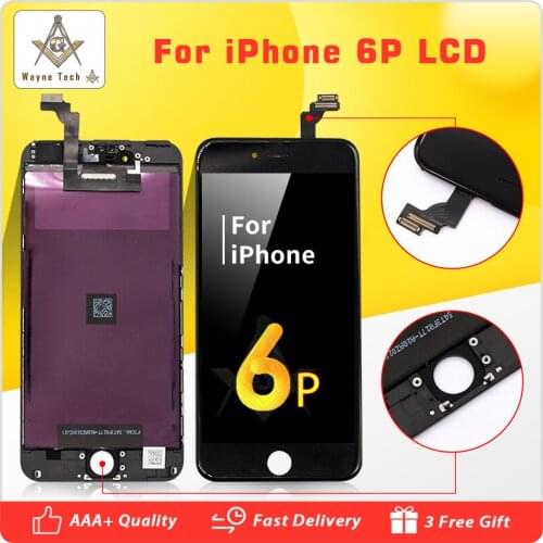 50PCS/LOT AAA Quality For iPhone 6 Plus LCD Display LCD Digitizer Touch Screen Assembly No Dead Pixel Free Shipping