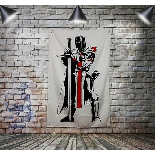 Ancient Cross Legion Banners Flags Wall Art Knights Templar Posters Wall Hanging Ornaments Mural Canvas Painting Home Decoration
