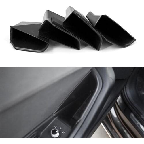 Car accessories 4pcs ABS Fashion Interior 4 Doors storage Box Cover Trim For Audi A4 B9 2017-2018