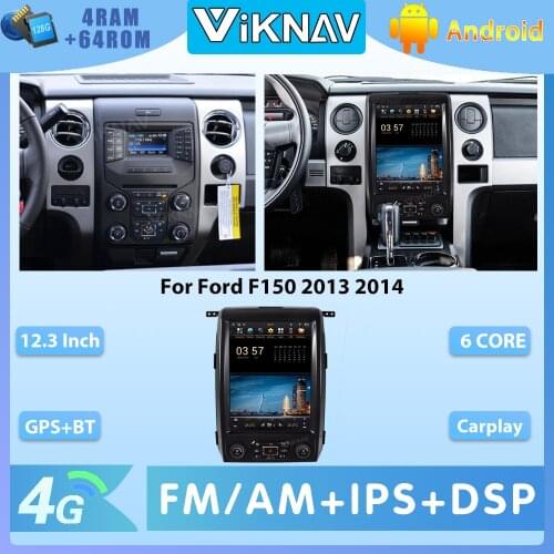PX6 12.1" Android 9.0 Tesla style Car GPS Navigation For Ford F150 2013 2014 auto Radio stereo Multimedia player head unit