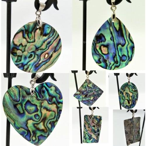 Free Shipping Women Fashion Jewelry New Zealand Abalone Shell Pendant Bead 1pcs WFH519