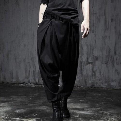 Hot 2020 New Spring Elastic Waist Novelty Harem Pants Boot Cut Nightclubs Hair Stylist Trousers Singer Stage Costumes Dress