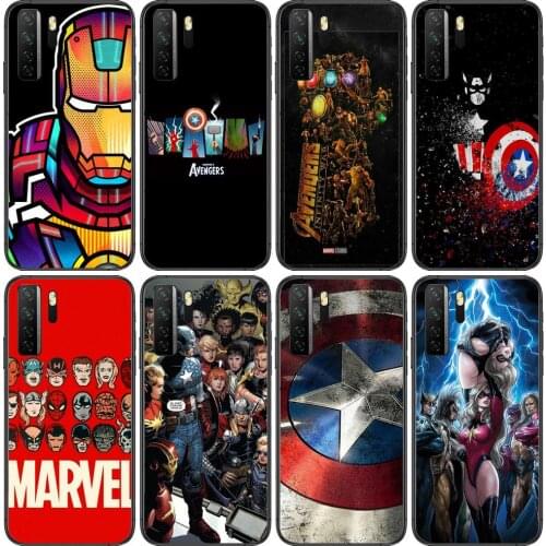 Marvel Black Soft Cover The Pooh For Huawei Nova 8 7 6 SE 5T 7i 5i 5Z 5 4 4E 3 3i 3E 2i Pro Phone Case cases