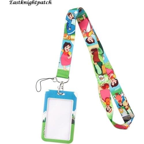 12pcs/lot E2895 Cartoon Girls Card Holder ID Holder Bus Card Holder Staff Card With Lanyard