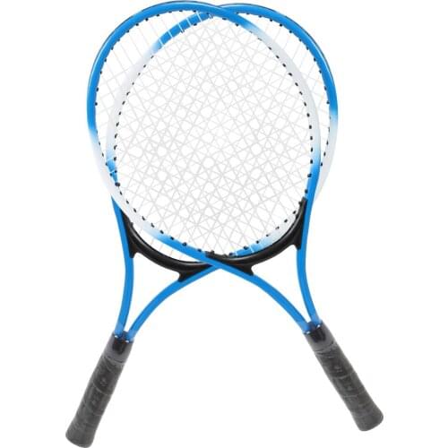 2Pcs Kids Children Iron Alloy Tennis Racket Beginner Practice Training Racquet With 1 Tennis Ball and Carry Bag