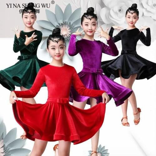 New Style Childrens Day Latin Dance Dress Kid Dresses for Girls Cha Cha Rumba Samba Jive Vestidos Dance Costume Ballrom Dancing