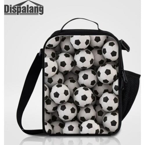Dispalang Insulated Lunch Bag for School Foot Ball Print Kids Lunch Bags Women Men Children Kids Thermal Food Bag Lunch Bolsa