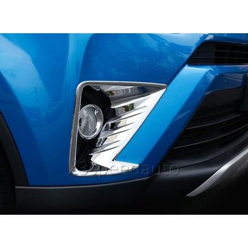 For Toyota RAV4 2016-2018 Front Tail Fog Light Lamp Cover Trim 2pcs Chrome ABS Car-styling